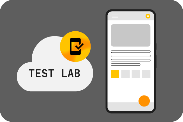 屏幕上显示 Test Lab 的笔记本电脑